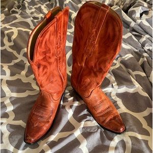 Ocuna Red Leather Western Boots Size 8
